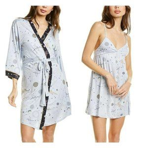 NWT Hale Bob | Blue Stars Birds Kimono Robe Chemise Nightgown Set XL